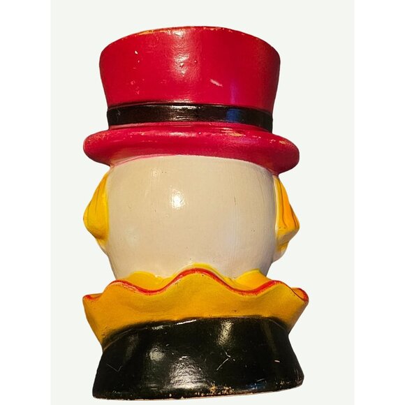 Vintage 1960's Coin Bank Smiling Circus Clown  Bank Hard Plastic Carnival Prize - Picture 7 of 14